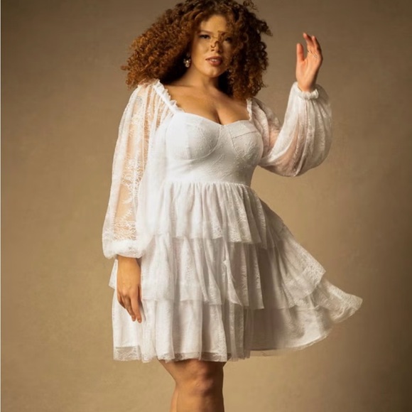 Bridal by ELOQUII Lace Tiered Dress - Picture 1 of 3